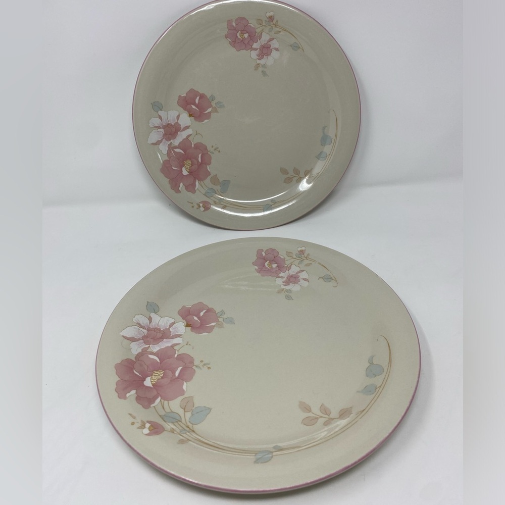 Vintage China Pearl Stoneware Dishes Floral Roses